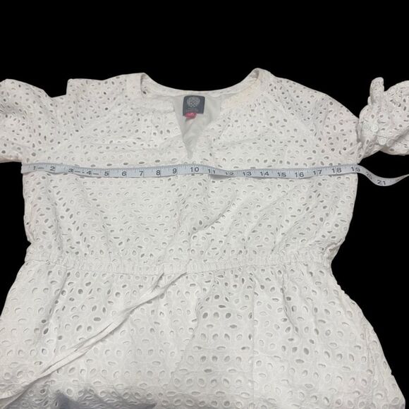 Vince Camuto Cotton Eyelet Tasseled Drawstring Dress Size 10 - Picture 12 of 16